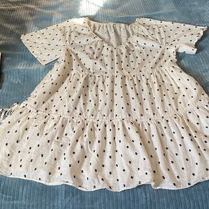 Madewell Cream and Black Polka Dot Kids Dress